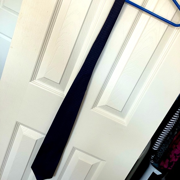 Vintage Geoffrey Beene Black Purple Print Tie - Picture 1 of 6